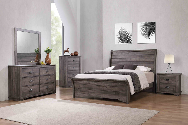 Coralee Gray Sleigh Bedroom Set - Gate FurnitureBedroom Set