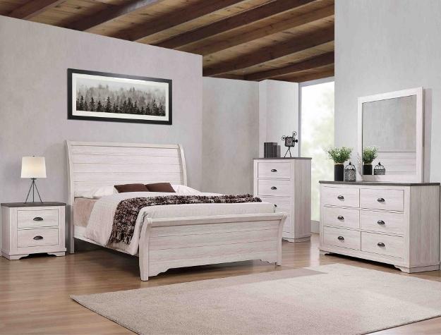 Coralee White King Sleigh Bed - Gate FurnitureKing Bed