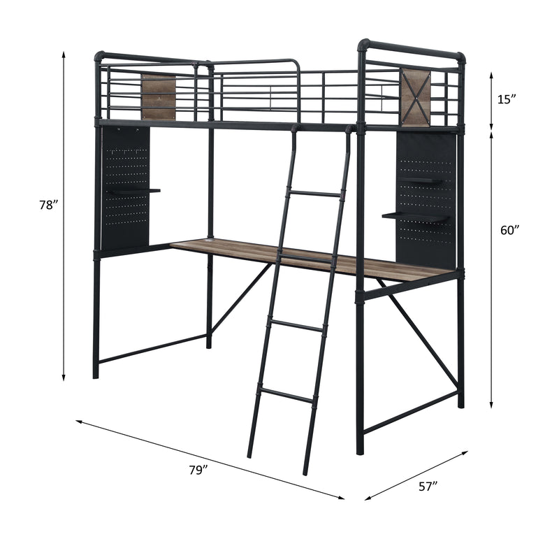 Cordelia Twin Loft Bed W/Desk - 38310