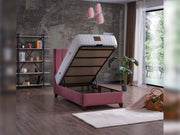Cordoba Storage Bed With Headboard - Full in Dusty Rose - 110-COR-L44-140-SBWHB