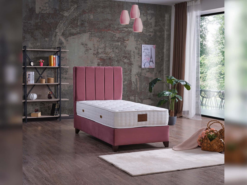 Cordoba Storage Bed With Headboard - Twin in Light Blue - 110-COR-L47-100-SBWHB
