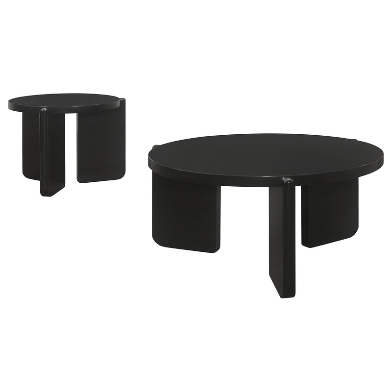 Cordova 2-piece Solid Wood Coffee and End Table Set Black - 709678-S2