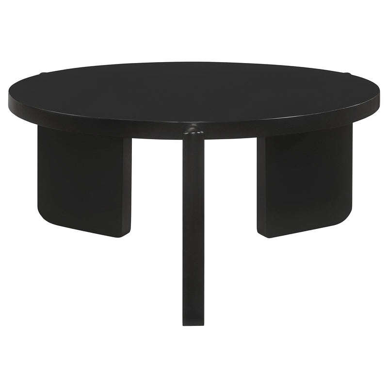 Cordova Round Solid Wood Coffee Table Black - 709678