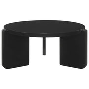 Cordova Round Solid Wood Coffee Table Black - 709678