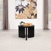 Cordova Round Solid Wood End Table Black - 709677