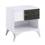 Corinne White/Distressed Dark Oak End Table - FOA4535E