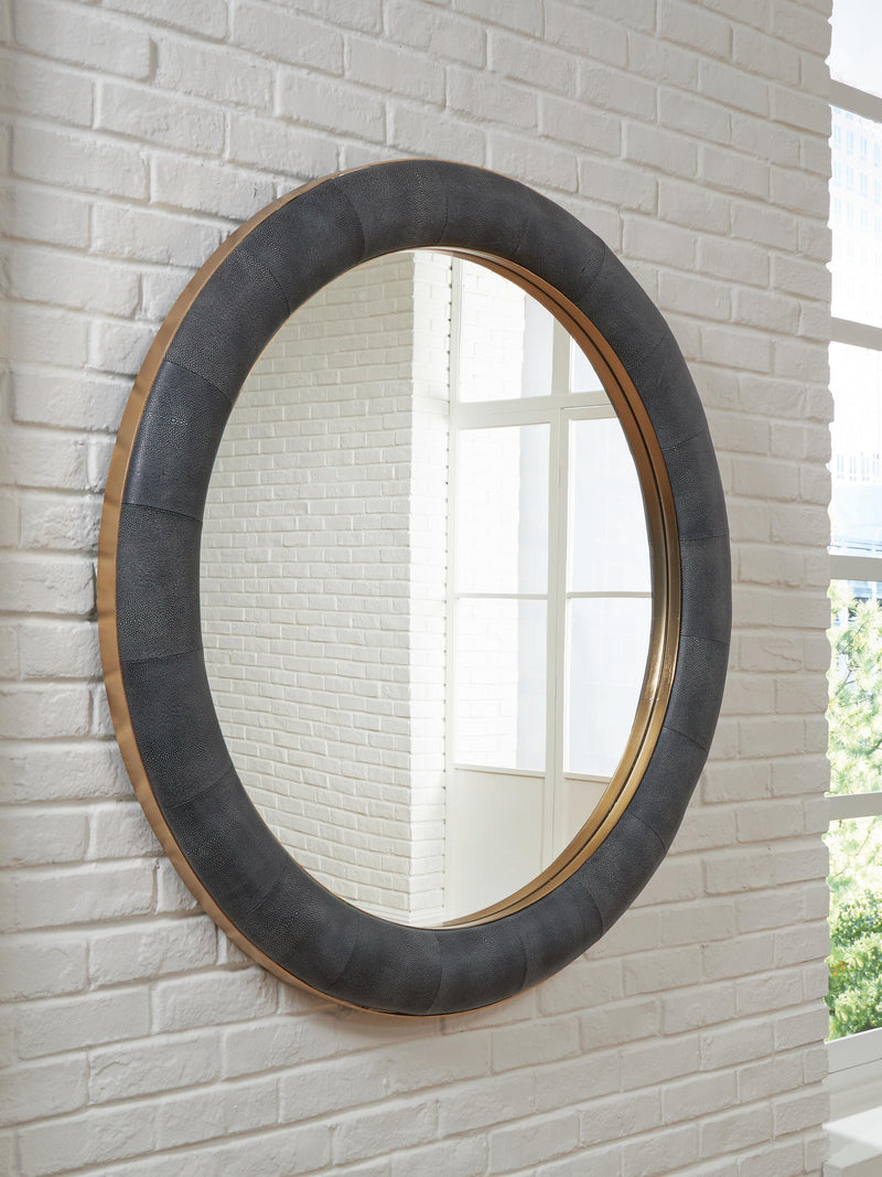 Corinsworth Charcoal/Brass Finish Accent Mirror - A8010456
