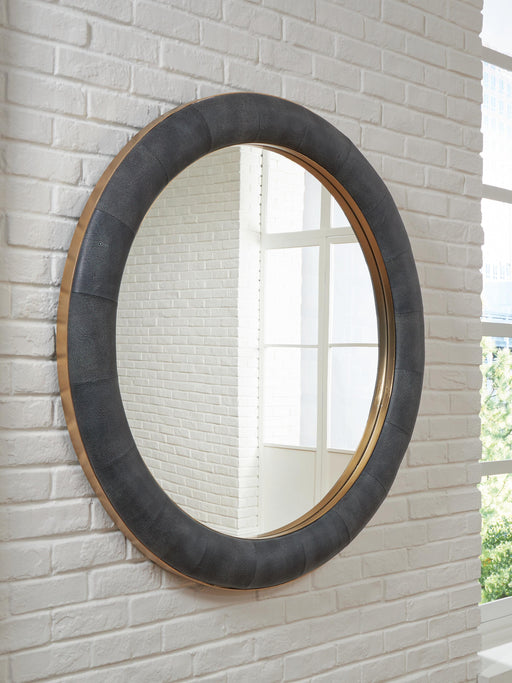 Corinsworth Charcoal/Brass Finish Accent Mirror - A8010456