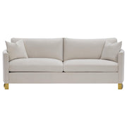 Corliss 2-piece Upholstered Arched Arm Sofa Set Beige - 508821-S2