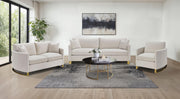 Corliss 3-piece Upholstered Arched Arm Sofa Set Beige - 508821-S3