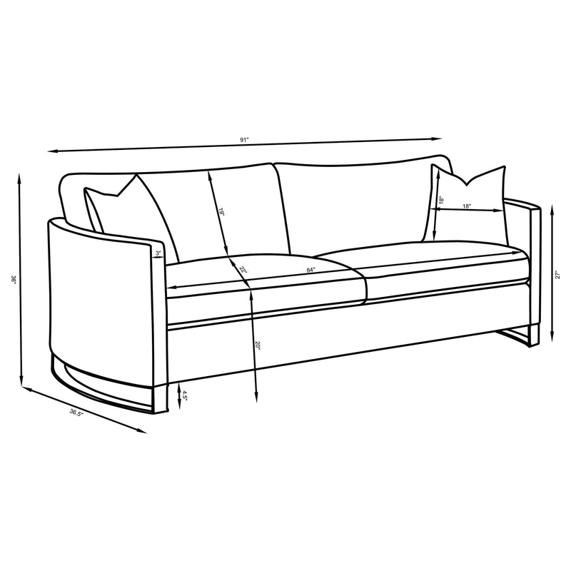 Corliss 3-piece Upholstered Arched Arm Sofa Set Beige - 508821-S3