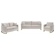 Corliss 3-piece Upholstered Arched Arm Sofa Set Beige - 508821-S3