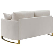 Corliss 3-piece Upholstered Arched Arm Sofa Set Beige - 508821-S3