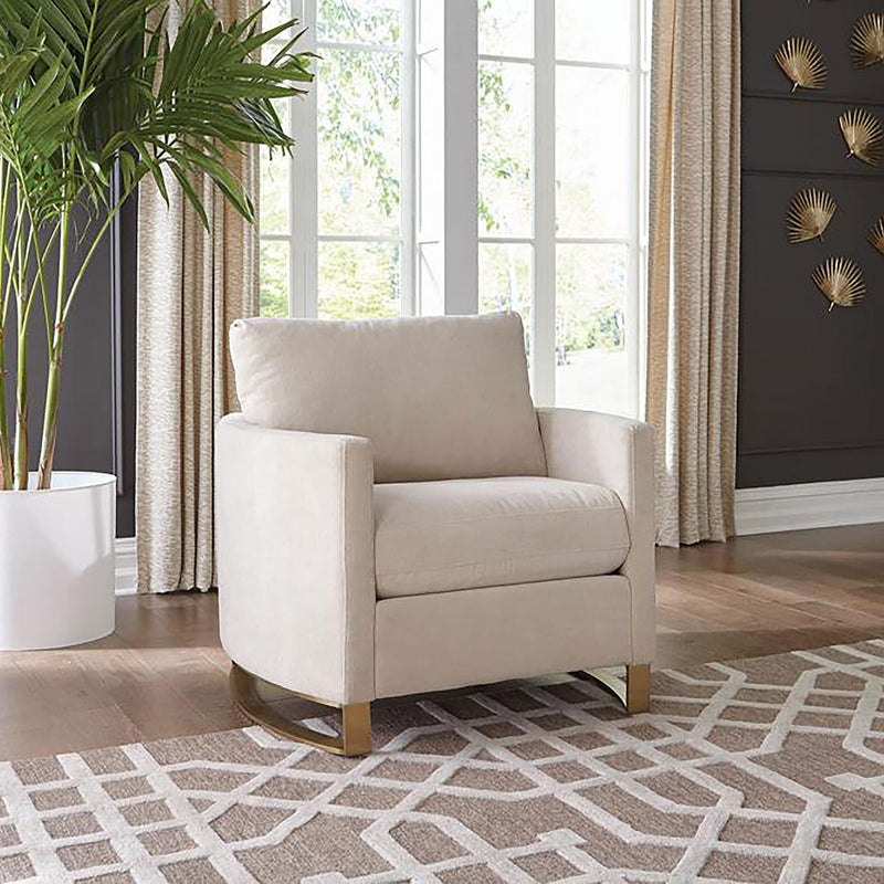 Corliss Upholstered Curved Track Arm Chair Beige - 508823