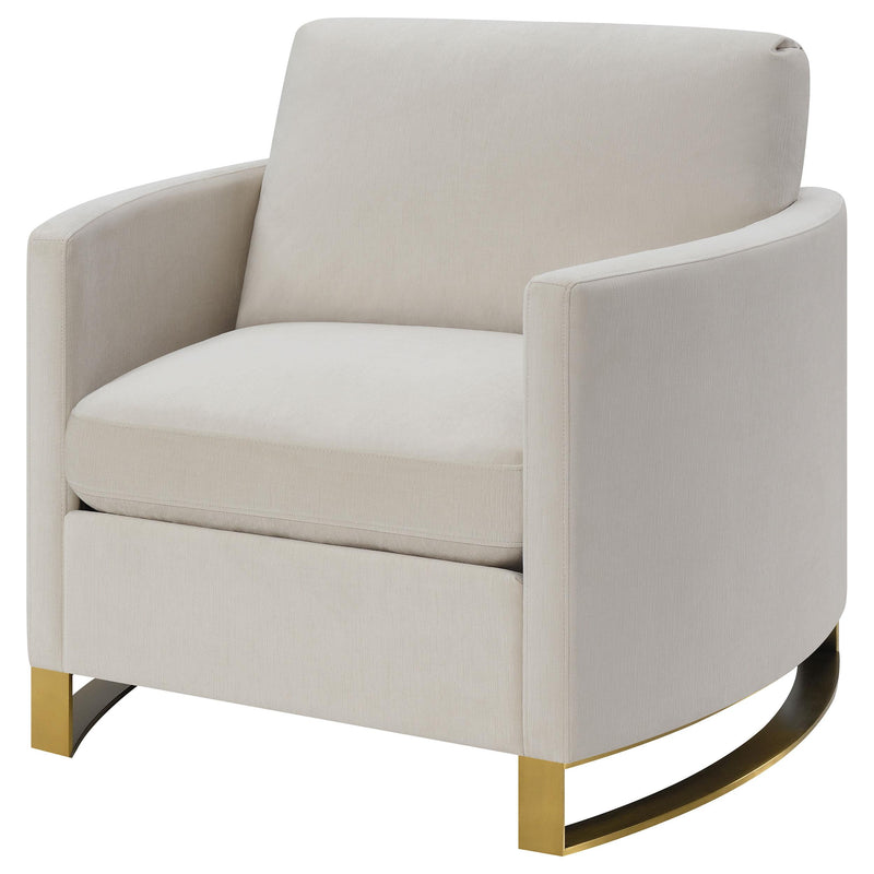 Corliss Upholstered Curved Track Arm Chair Beige - 508823