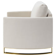 Corliss Upholstered Curved Track Arm Chair Beige - 508823
