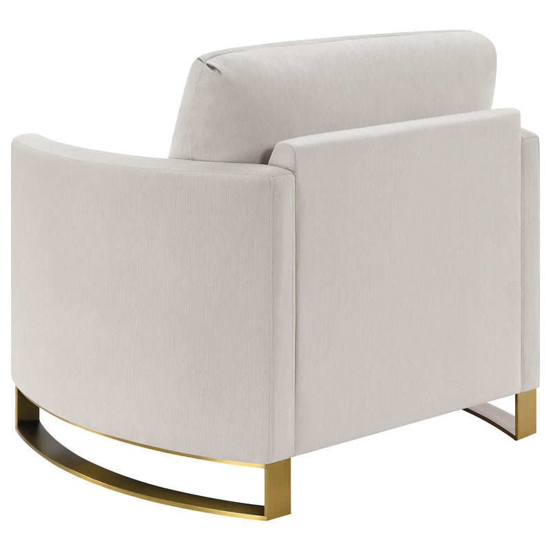 Corliss Upholstered Curved Track Arm Chair Beige - 508823