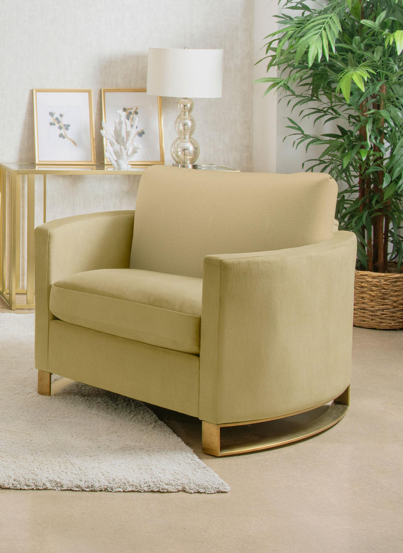 Corliss Upholstered Curved Track Arm Chair Camel - 508826