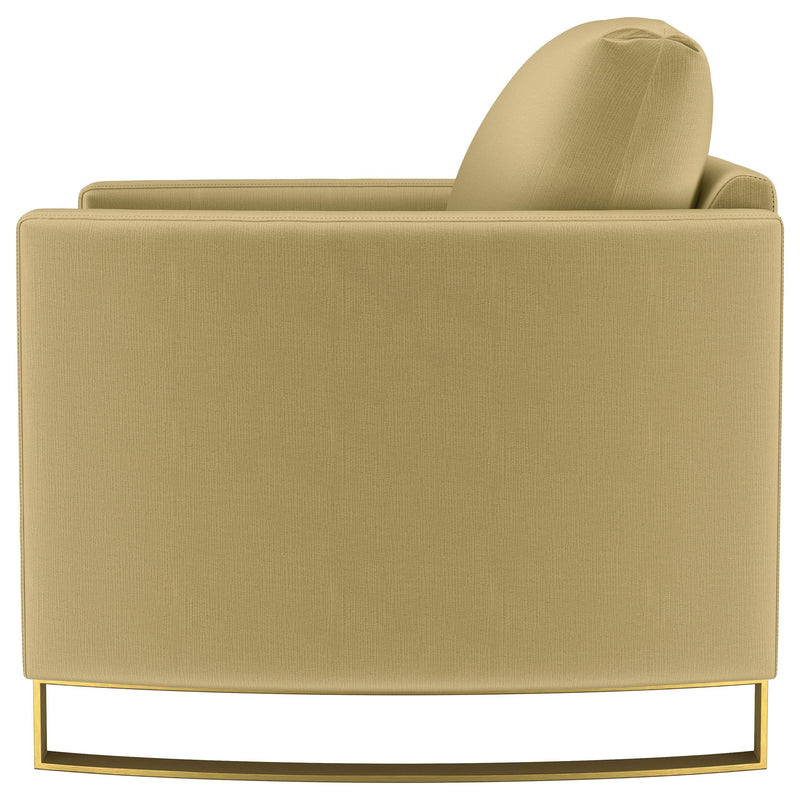 Corliss Upholstered Curved Track Arm Chair Camel - 508826
