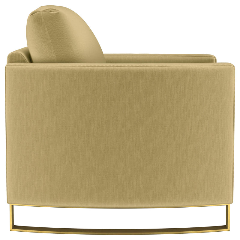 Corliss Upholstered Curved Track Arm Chair Camel - 508826