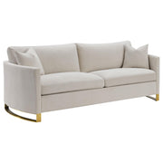 Corliss Upholstered Curved Track Arm Sofa Beige - 508821