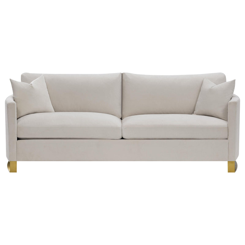 Corliss Upholstered Curved Track Arm Sofa Beige - 508821