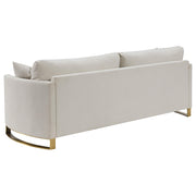 Corliss Upholstered Curved Track Arm Sofa Beige - 508821