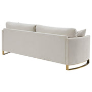 Corliss Upholstered Curved Track Arm Sofa Beige - 508821