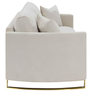 Corliss Upholstered Curved Track Arm Sofa Beige - 508821
