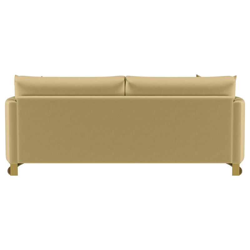 Corliss Upholstered Curved Track Arm Sofa Camel - 508824