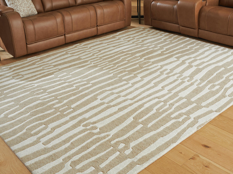 Corrbell Beige/White 7'8" x 10' Area Rug - R407631