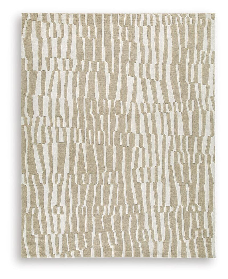 Corrbell Beige/White 7'8" x 10' Area Rug - R407631
