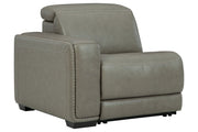 Correze Gray Left-Arm Facing Power Recliner - U9420258 - Gate Furniture