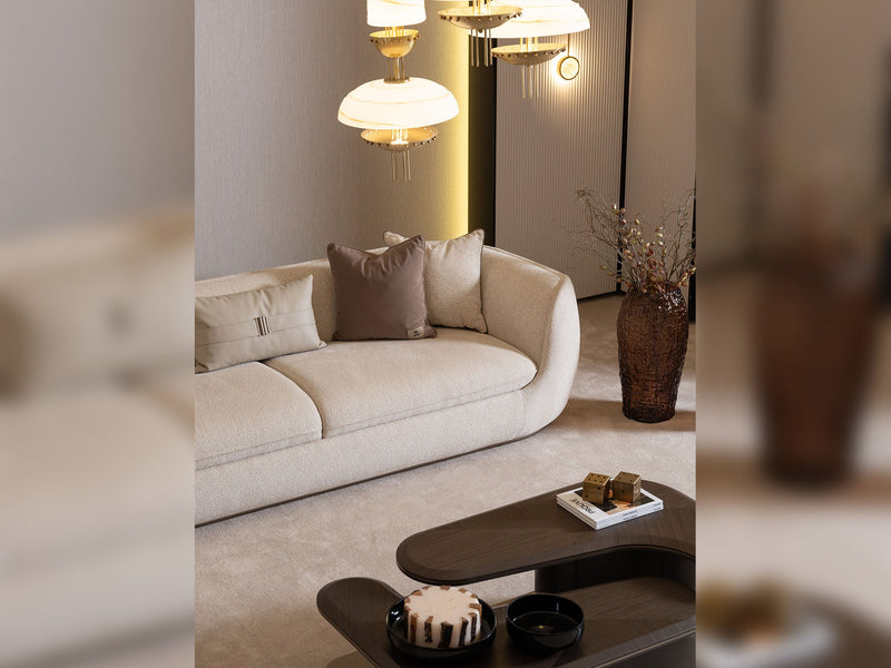 Corte 4-pieces (Four Seater lounge Sofa & 1 Four Seater Sofa &  2 Chair) Livingroom in Cream - 200-GAB-COR-4L411
