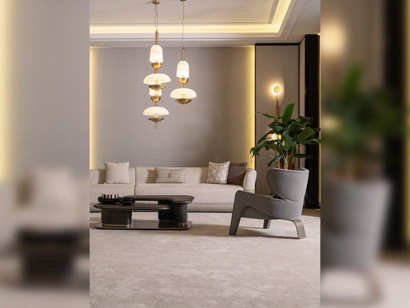 Corte 4-pieces (Four Seater lounge Sofa & 1 Four Seater Sofa &  2 Chair) Livingroom in Cream - 200-GAB-COR-4L411