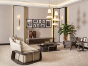 Corte 4-pieces (Four Seater lounge Sofa & 1 Four Seater Sofa &  2 Chair) Livingroom in Cream - 200-GAB-COR-4L411