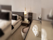 Corte Bedroom (Queen Frame With Headboard & Dresser With Mirror & Ottoman & 2 Nightstand) - 200-GAB-COR-QB-SET