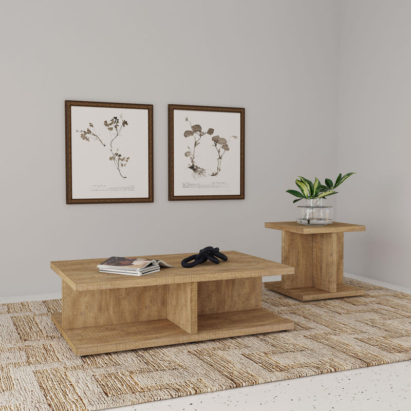 Cortona Square Engineered Wood Cocktail Coffee Table Mango - 706178