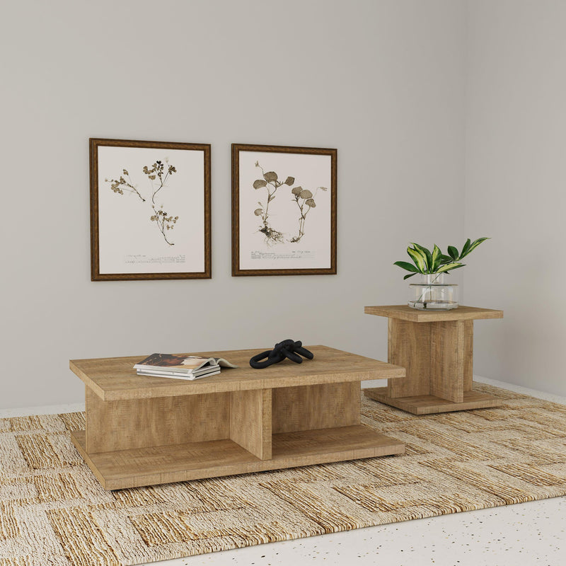 Cortona Square Engineered Wood End Side Table Mango - 706177