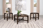 Cota 3-piece Solid Wood Coffee and End Table Set Dark Brown - 708288-S3
