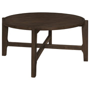 Cota Round Solid Wood Coffee Table Dark Brown - 708288
