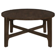 Cota Round Solid Wood Coffee Table Dark Brown - 708288