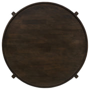 Cota Round Solid Wood Coffee Table Dark Brown - 708288