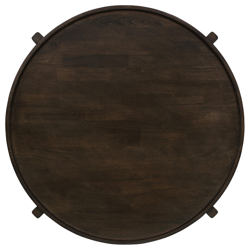 Cota Round Solid Wood Coffee Table Dark Brown - 708288