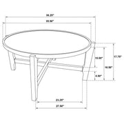 Cota Round Solid Wood Coffee Table Dark Brown - 708288