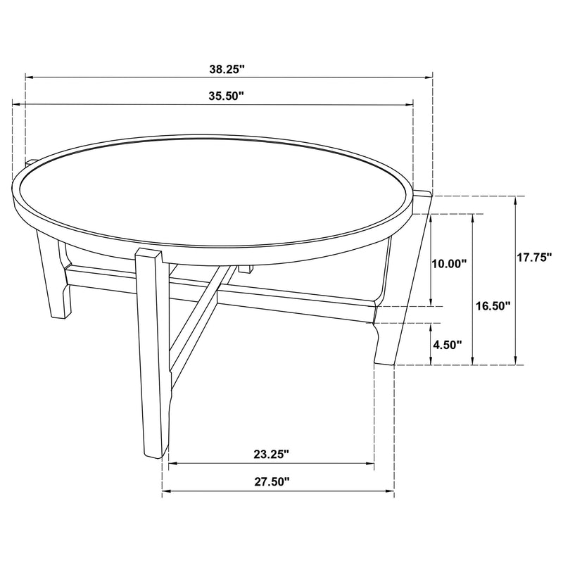 Cota Round Solid Wood Coffee Table Dark Brown - 708288