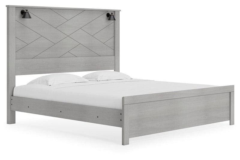 Cottonburg Light Gray/White King Panel Bed - Gate FurnitureKing Bed