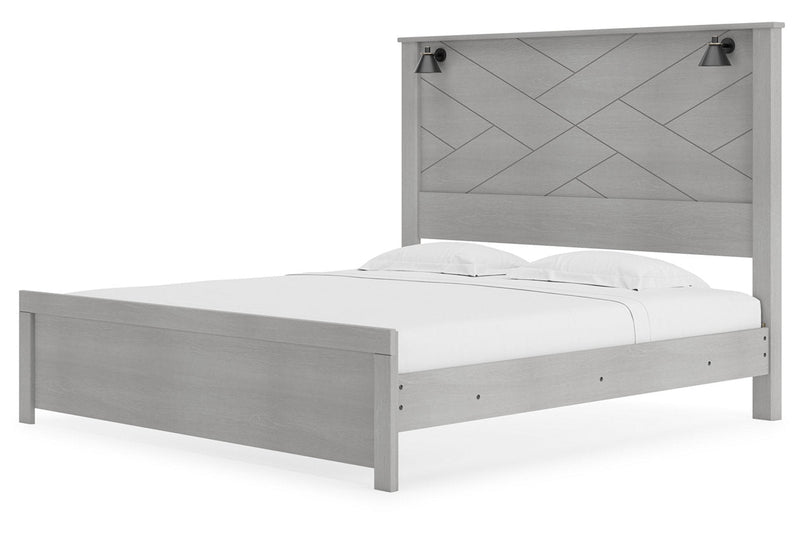Cottonburg Light Gray/White King Panel Bed - Gate FurnitureKing Bed