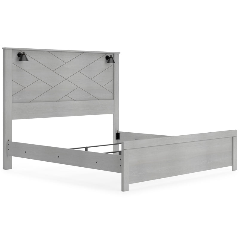 Cottonburg Light Gray/White Lighted Panel Bedroom Set - Gate FurnitureBedroom Set