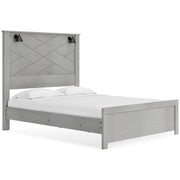 Cottonburg Light Gray/White Lighted Panel Bedroom Set - Gate FurnitureBedroom Set